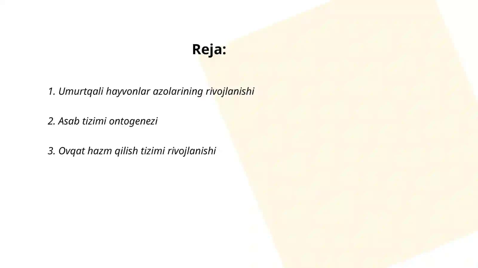 Umurtqalilarda azolar va azolar tizimi ontofilogenezi 2