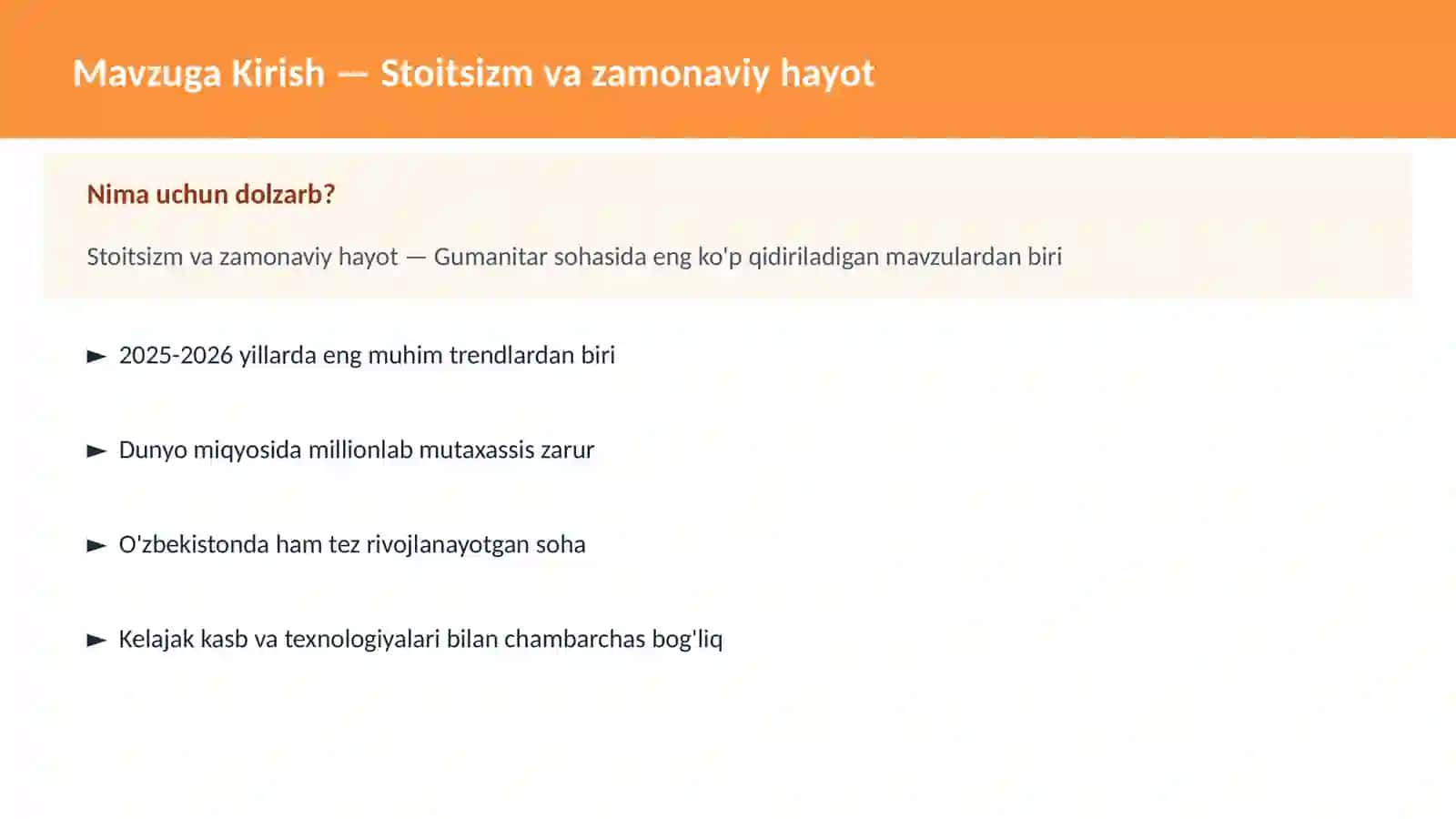 Stoitsizm va zamonaviy hayot 2