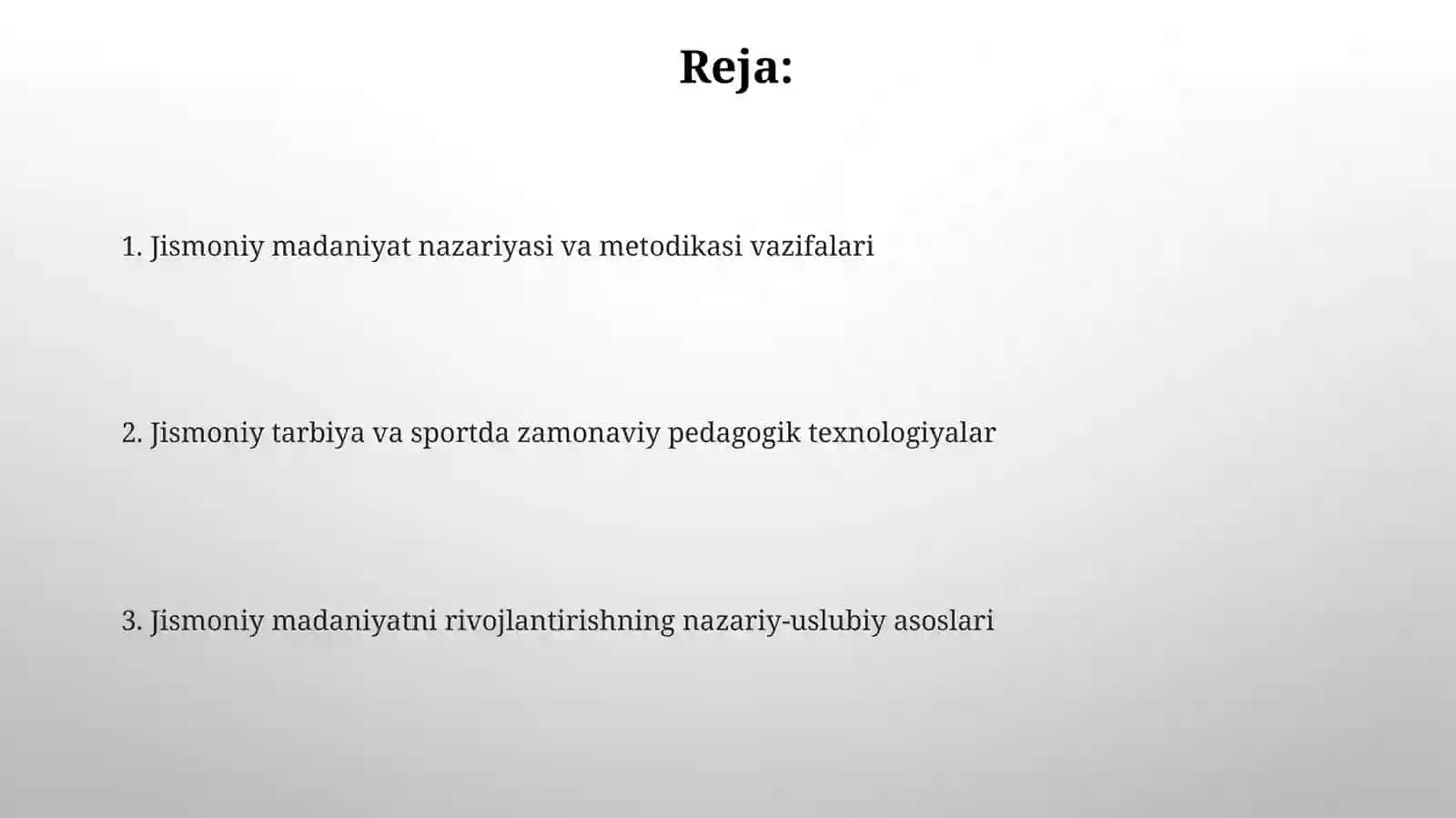 Jismoniy madaniyat nazariyasi va metodikasining vazifalari 2