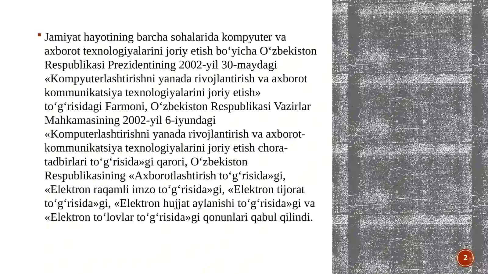 Tizimlarning faoliyat ko‘rsatish va rivojlanish qonuniyatlari 2
