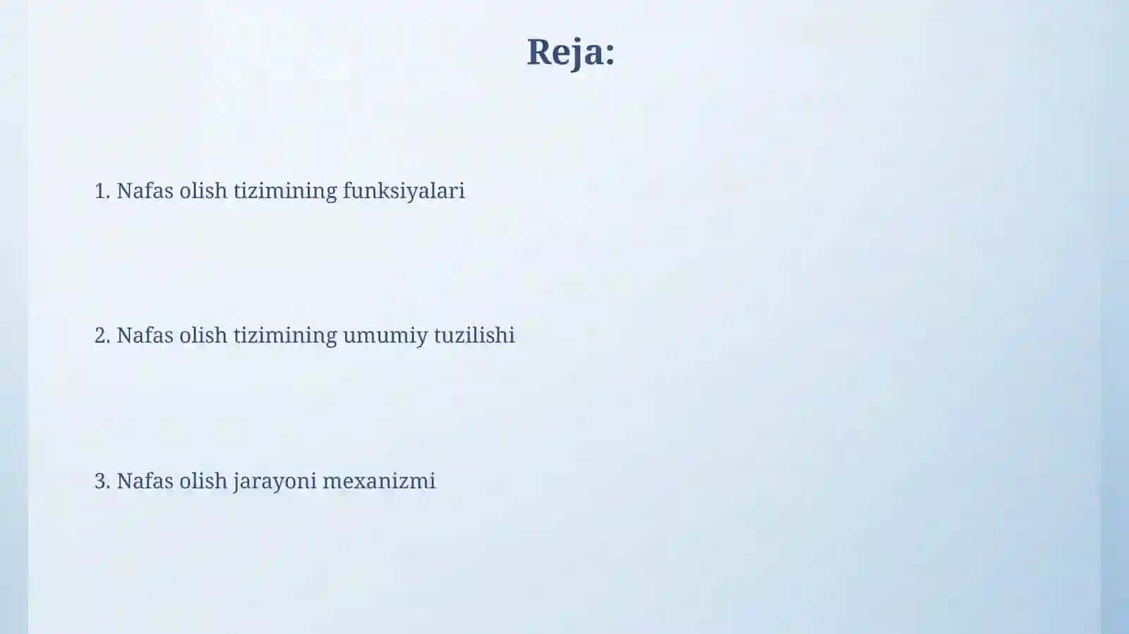 Nafas olish sistemasi haqida umumiy tushunchalar 2
