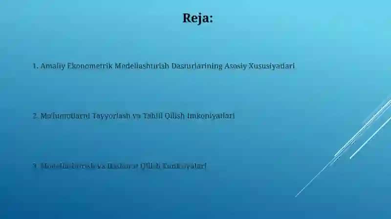 Amaliy Ekonometrik Modellashtirish Dasturlarining Asosiy Xususiyatlari 2
