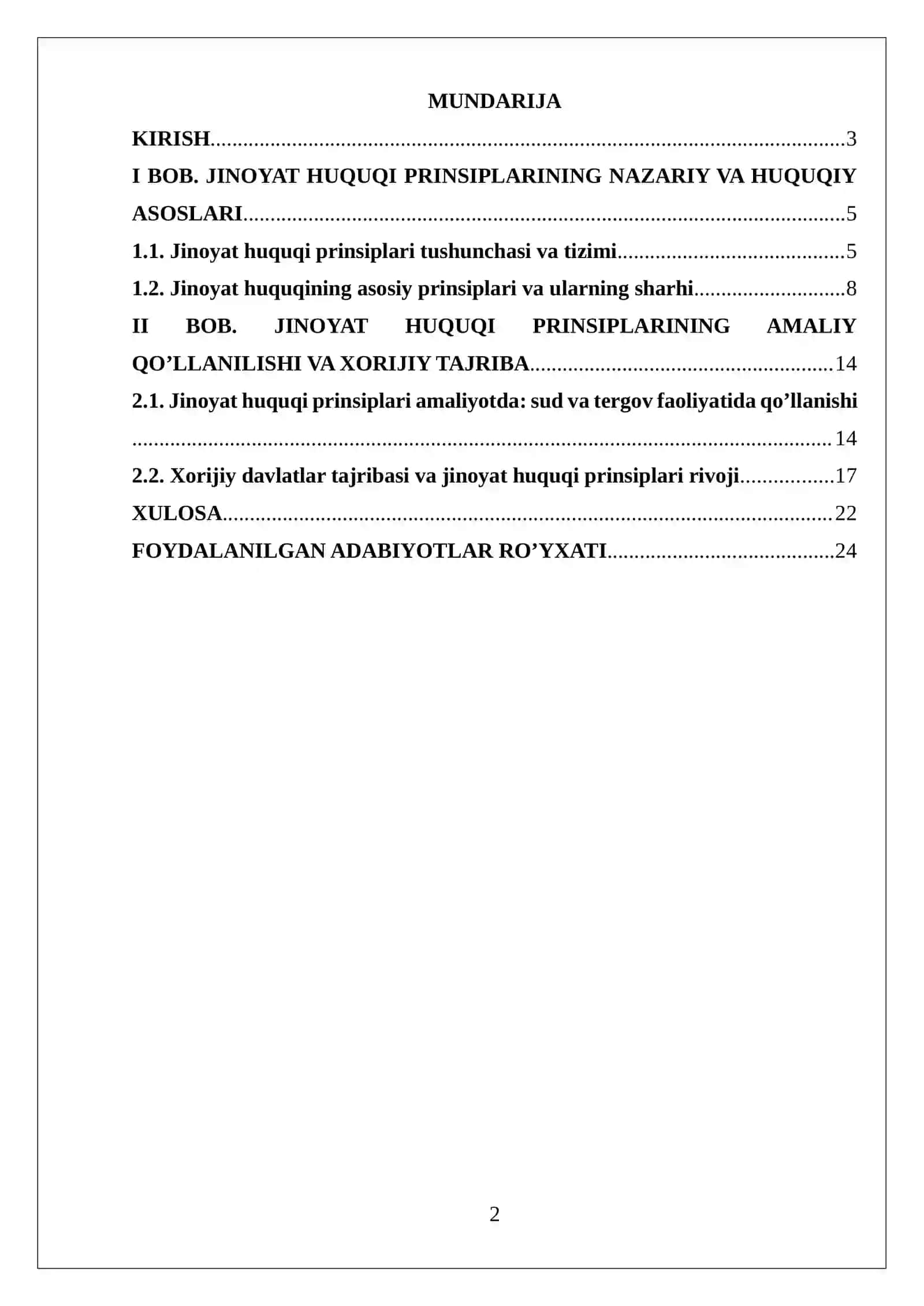 JINOYAT HUQUQI PRINSIPLARI SHARXI VA ASOSLARI 2