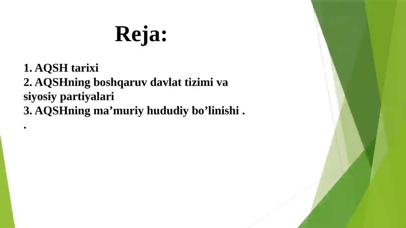 AQSH TARIXI, DAVLAT TIZIMI, MA’MURIY HUDUDIY BO’LINISHI 2