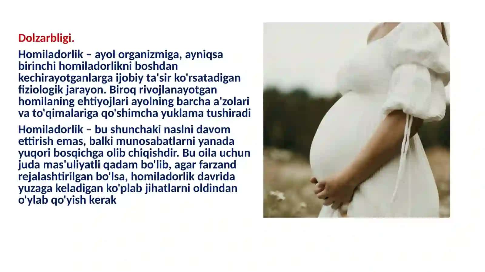 Fiziologik homiladorlikda hamshiralik parvarishi (1-variant) 2