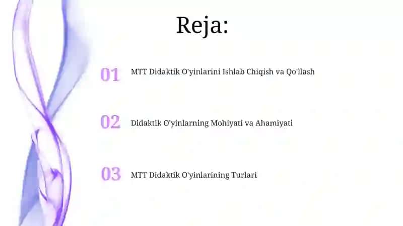 MTT Didaktik O'yinlarining Turlari 2