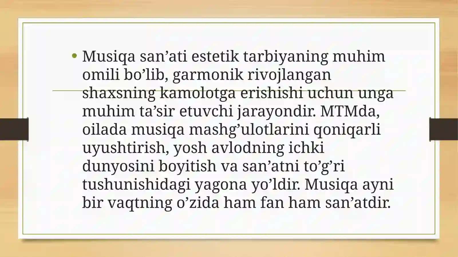 Musiqa san'ati estetik tarbiyasi 2