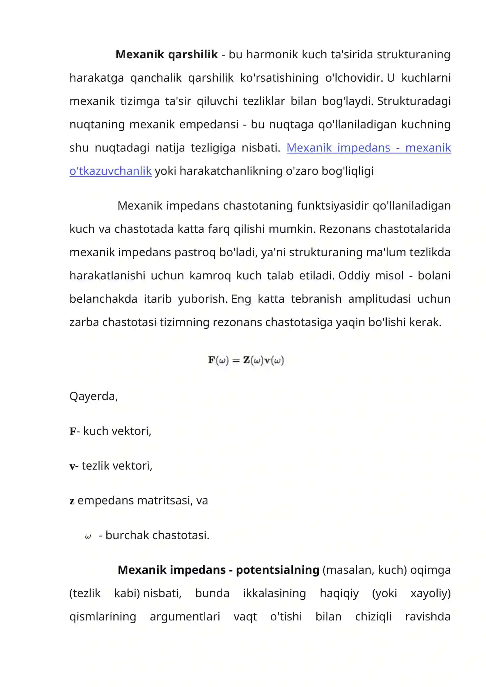 Mexanik qarshiliklar Turgun mashinalar 2