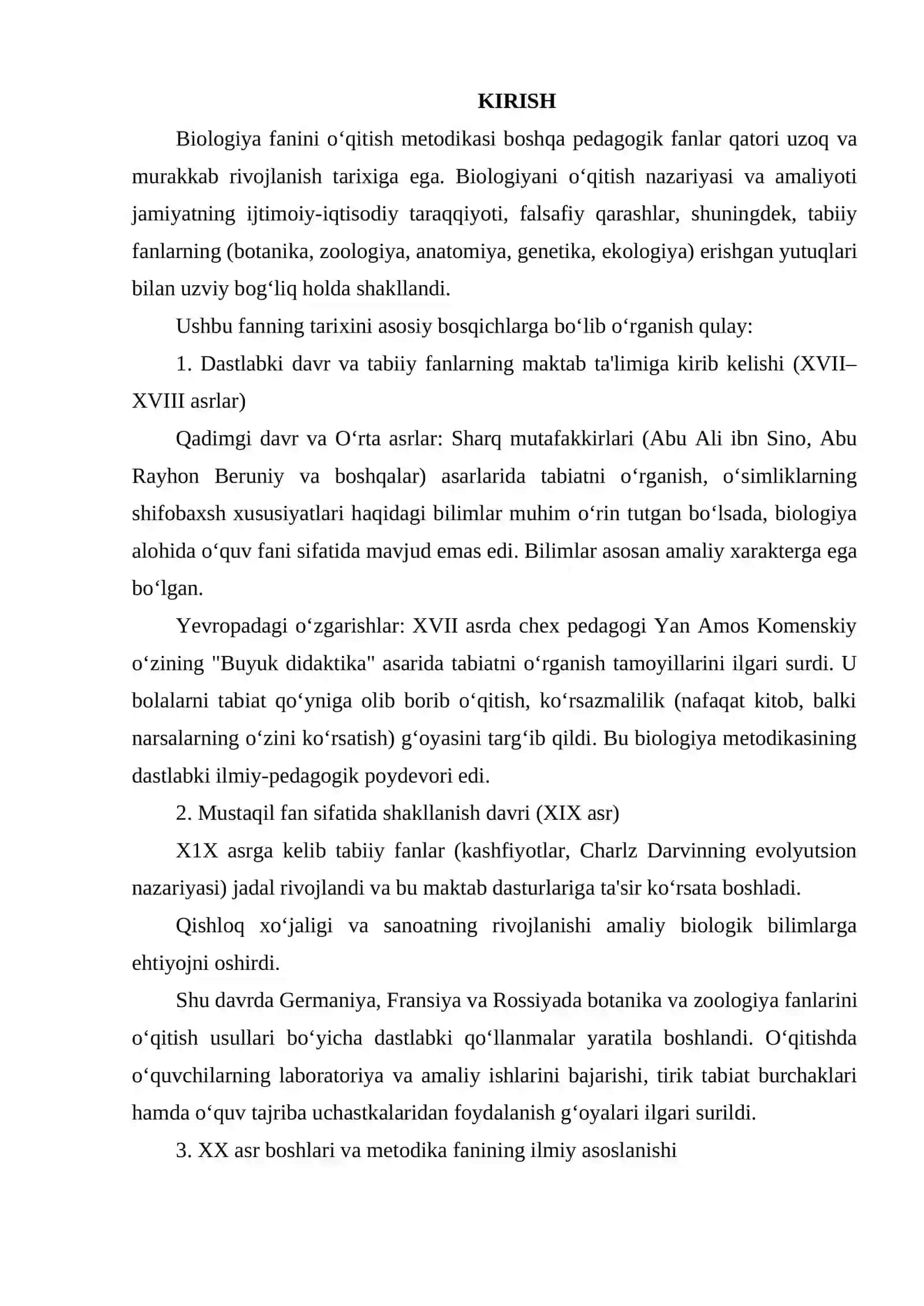 BIOLOGIYA FANINI O’QITISH METODIKASI FANINI RIVOJLANISH TARIXI 2