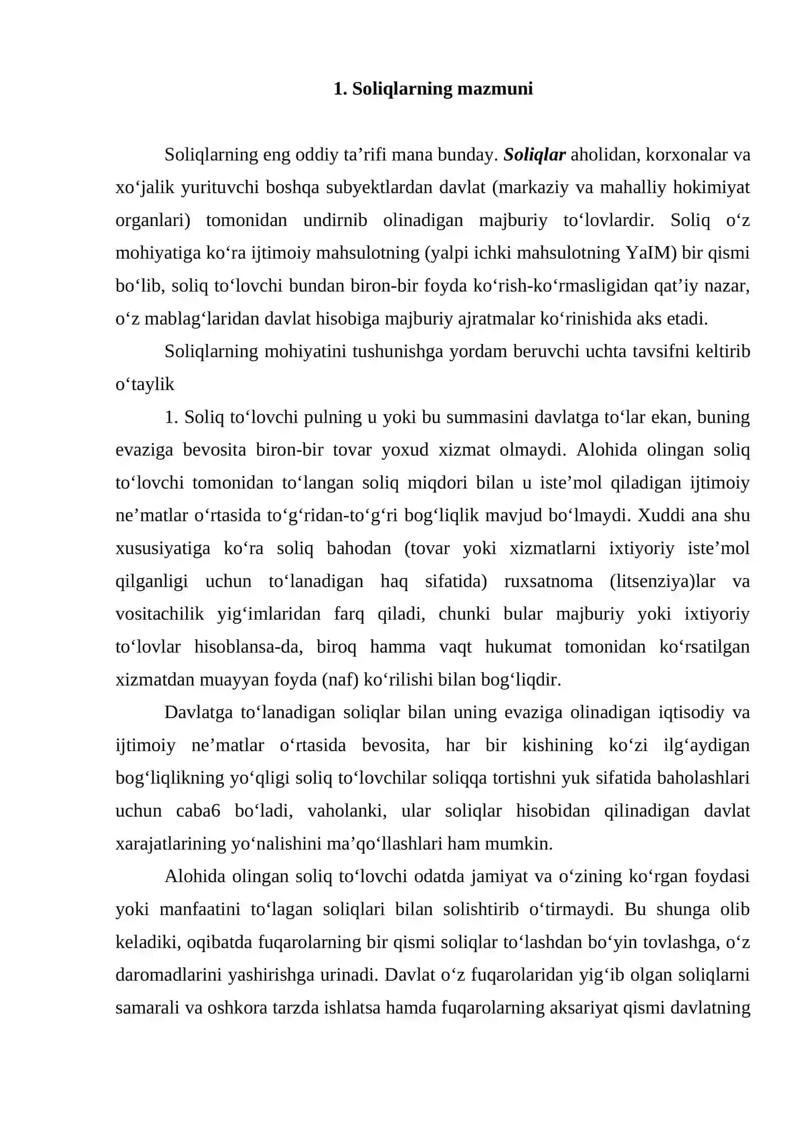 Soliqlarning mohiyati 2