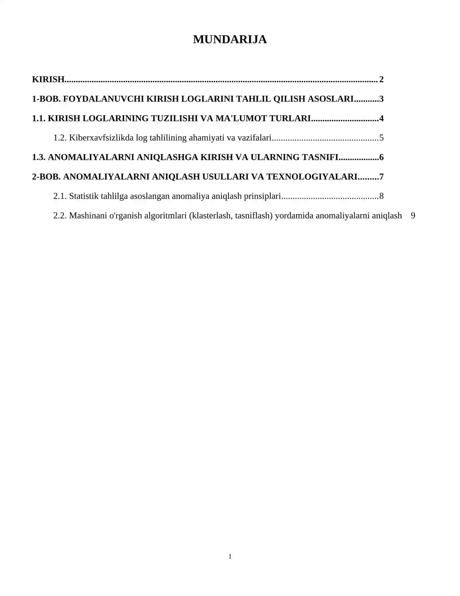 Foydalanuvchi kirish loglarini tahlil qilish va anomaliyalarni aniqlash. 2