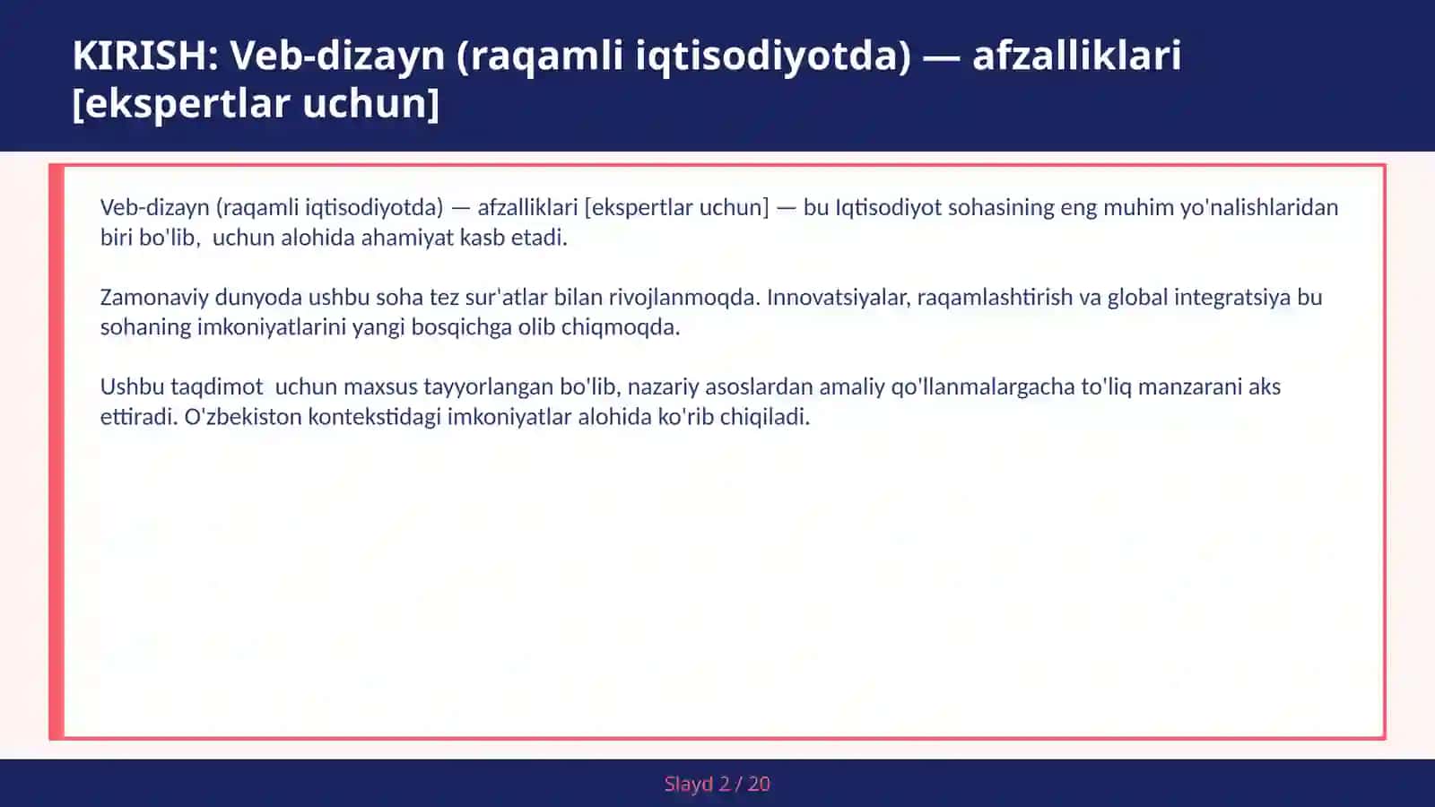 Veb-dizayn (raqamli iqtisodiyotda) — afzalliklari [ekspertlar uchun] 2