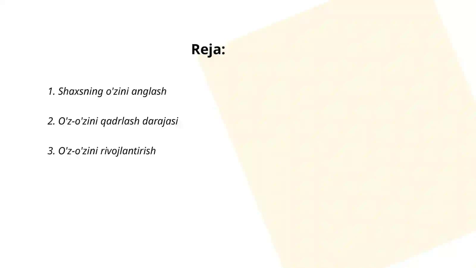 Shaxsning oziga bahosi 2