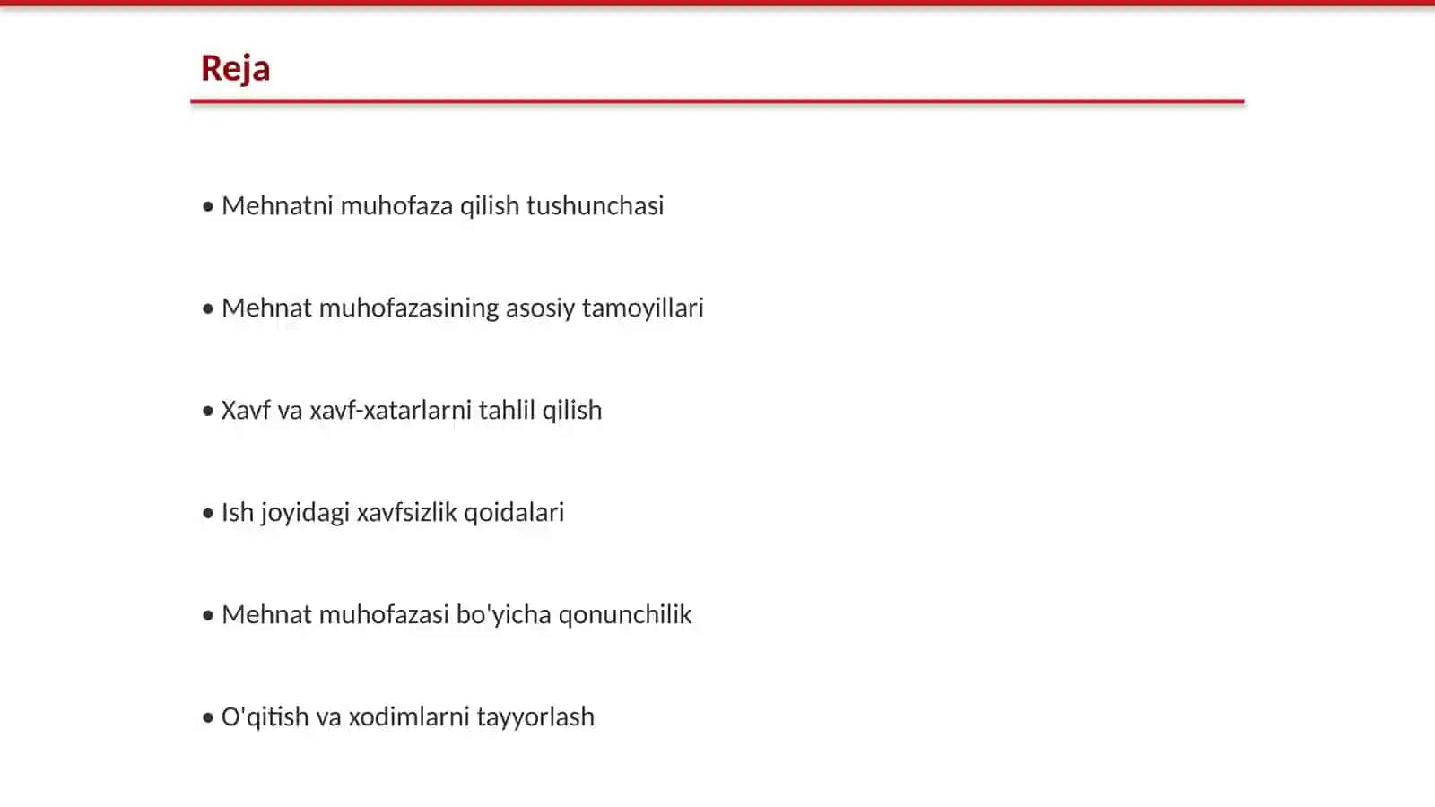 Mehnatni muhofaza qilish 2