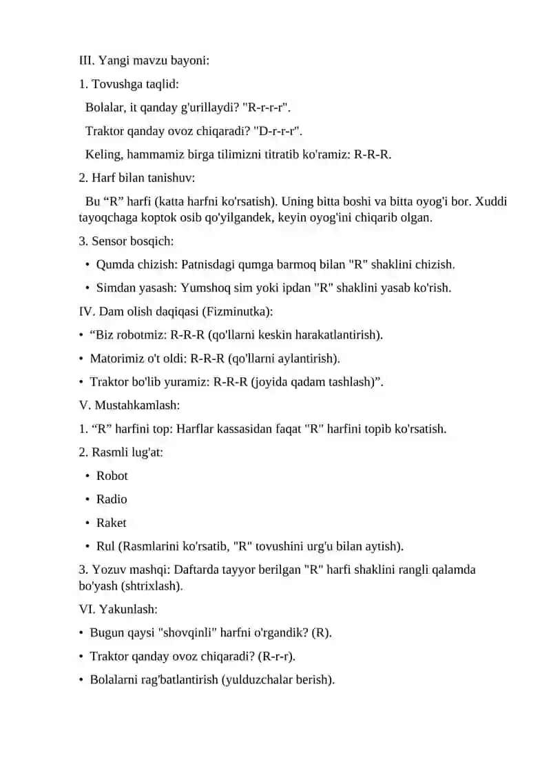 "R" harfi va tovushi 2