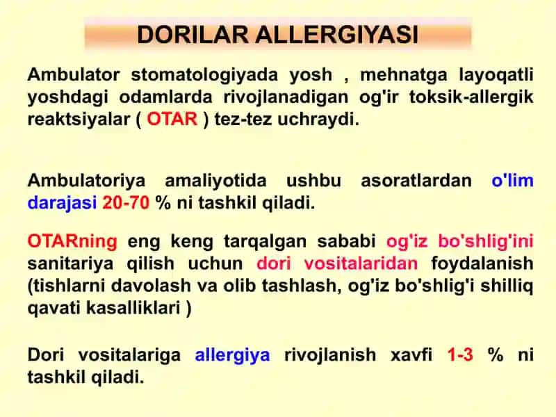 Dori allergiyasi 2