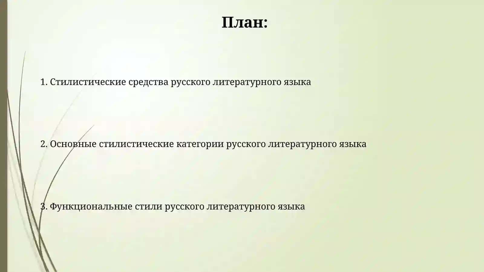 Общее понятие о стилях речи русского литературного языка 2