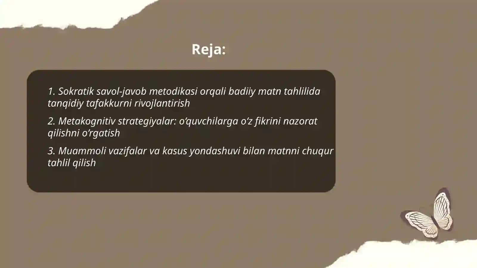 Badiiy matn tahlilida tanqidiy tafakkurni rivojlantirish strategilayalari 2