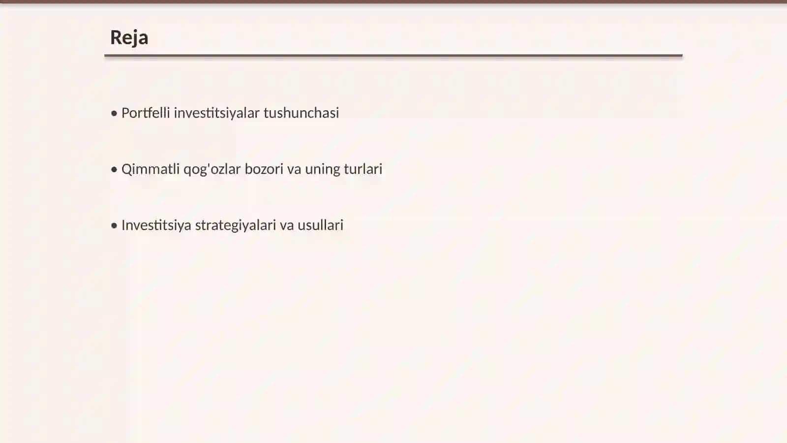 Portfelli investitsiyalar va qimmatli qoģozlar bozori 2