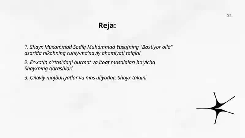 Shayx Muxammad Sodiq Muhammad Yusufning "Baxtiyor oila" islom qadiryatlarining talqini 2