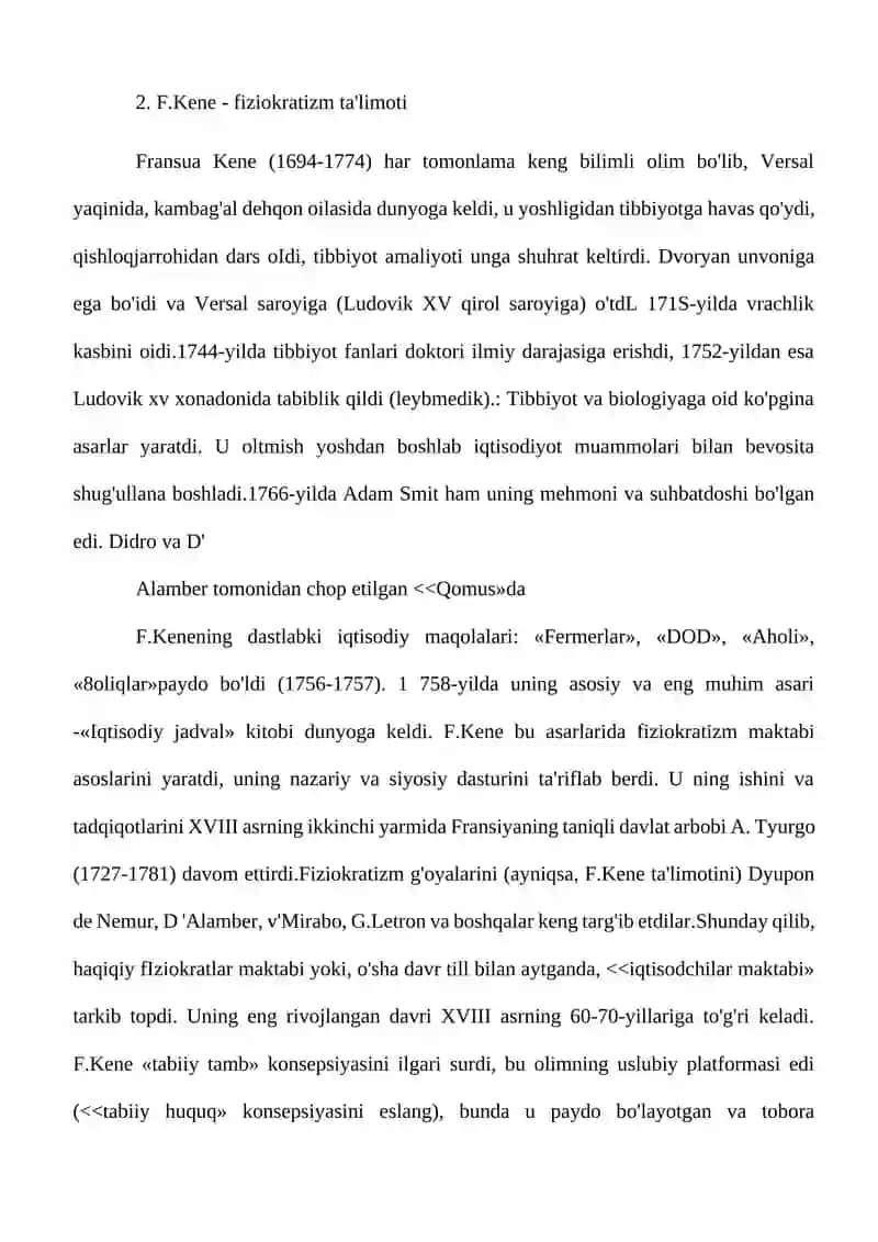 F.Kenening merkantalizm tanqidi 2