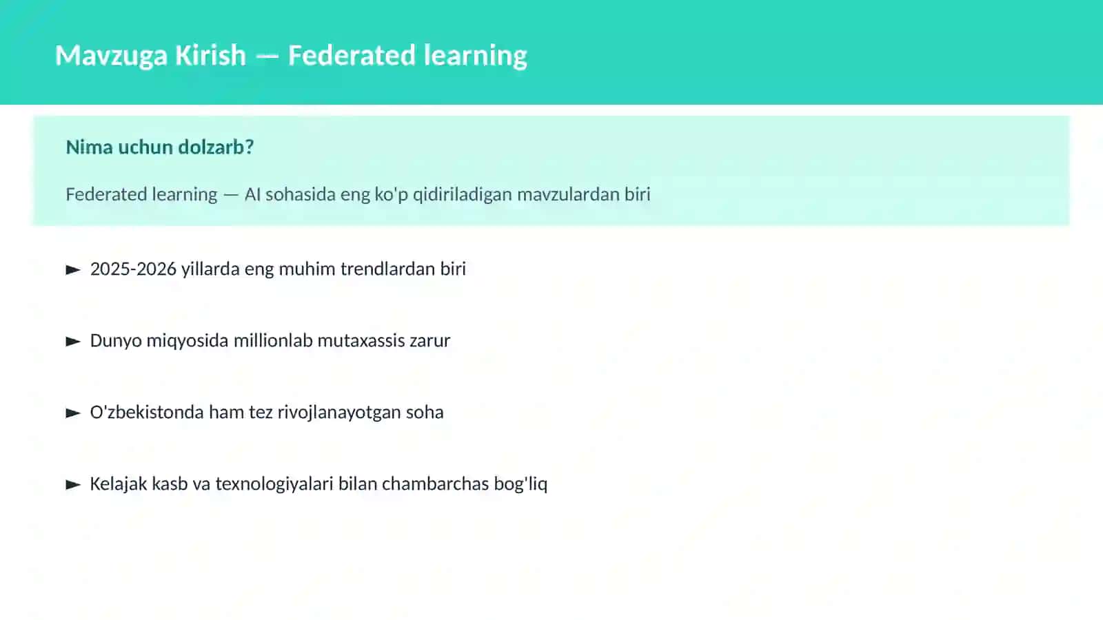AI | DEEP LEARNING VA NEYRON TARMOQLAR 2
