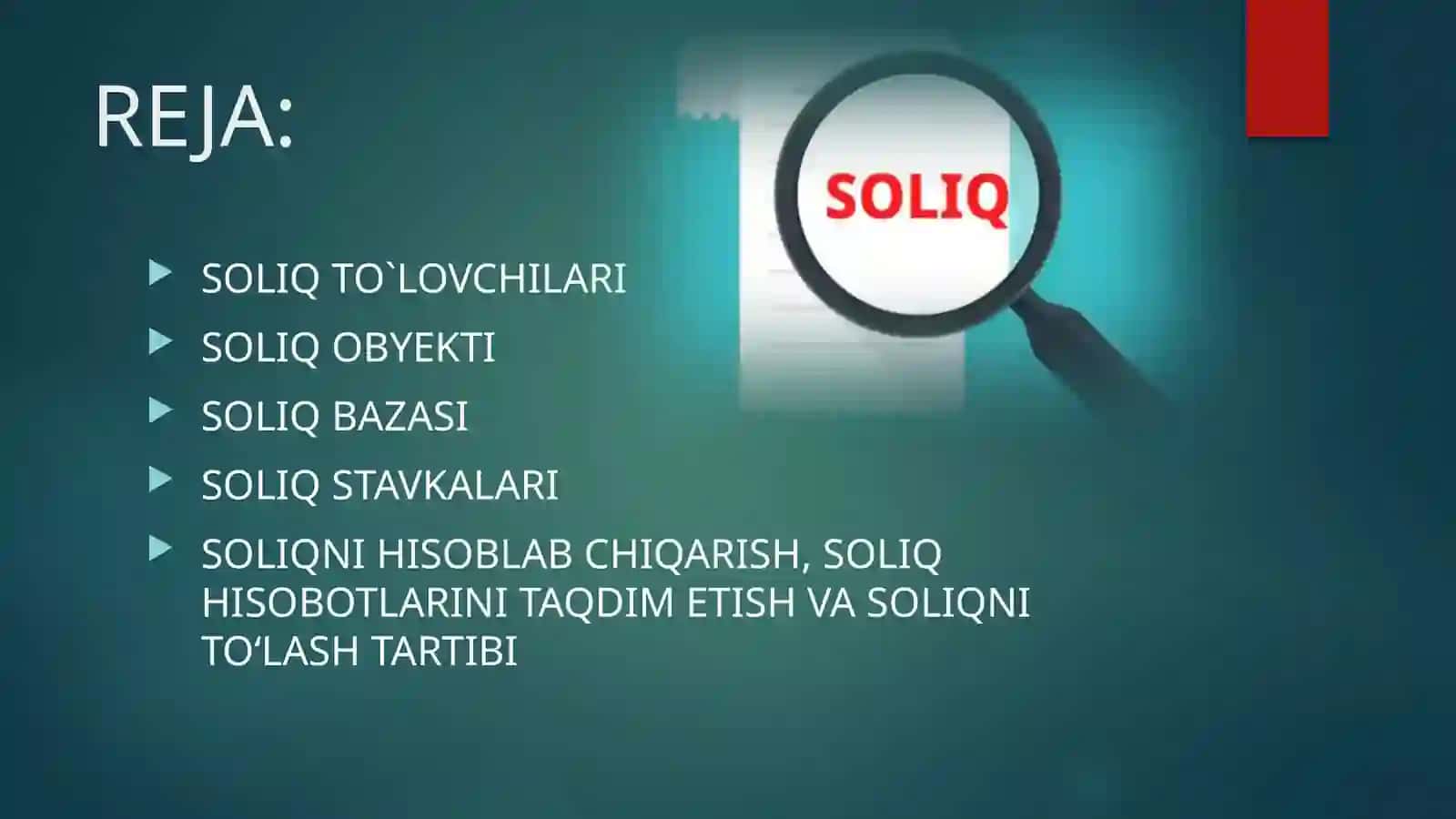 Yer qa'ridan foydalanganlik uchun soliqni hisoblab chiqarish, soliq hisobotlarini taqdim etish va soliqni to'lash tartibi 2
