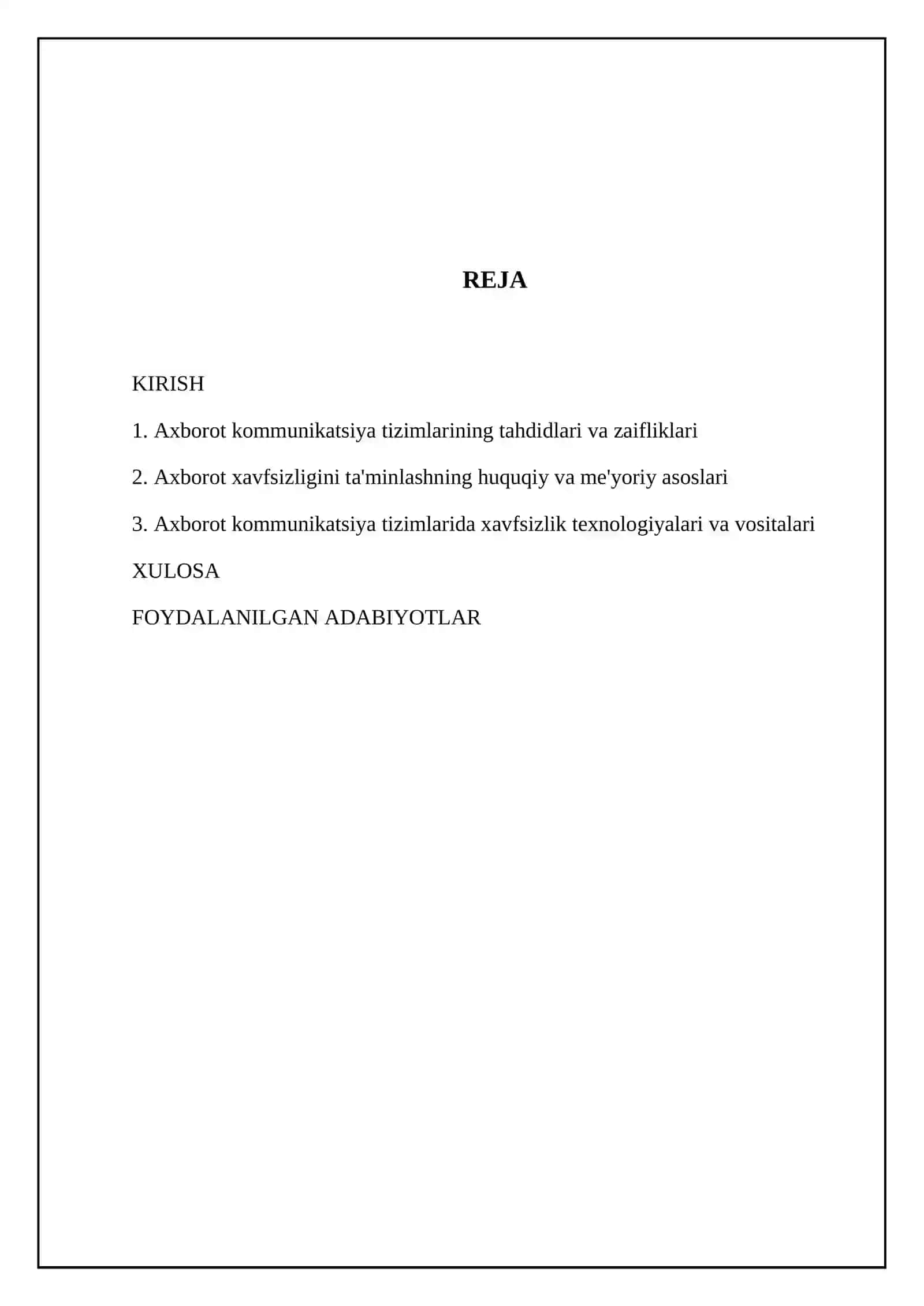 Axborot kommunikatsiya tizimlari axborot xavfsizligi 2