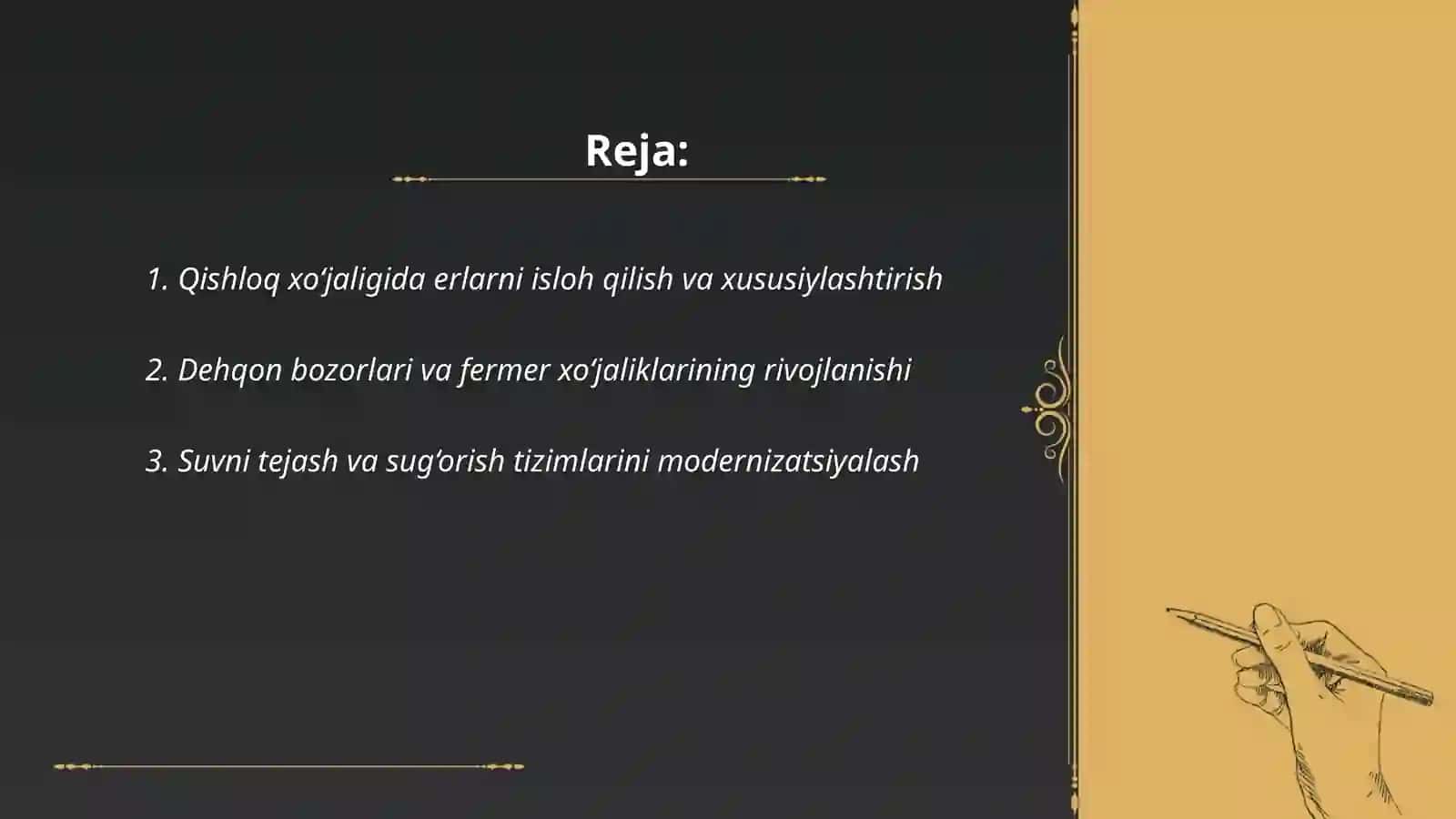 Qishloq xo‘jaligida erlarni isloh qilish va xususiylashtirish 2