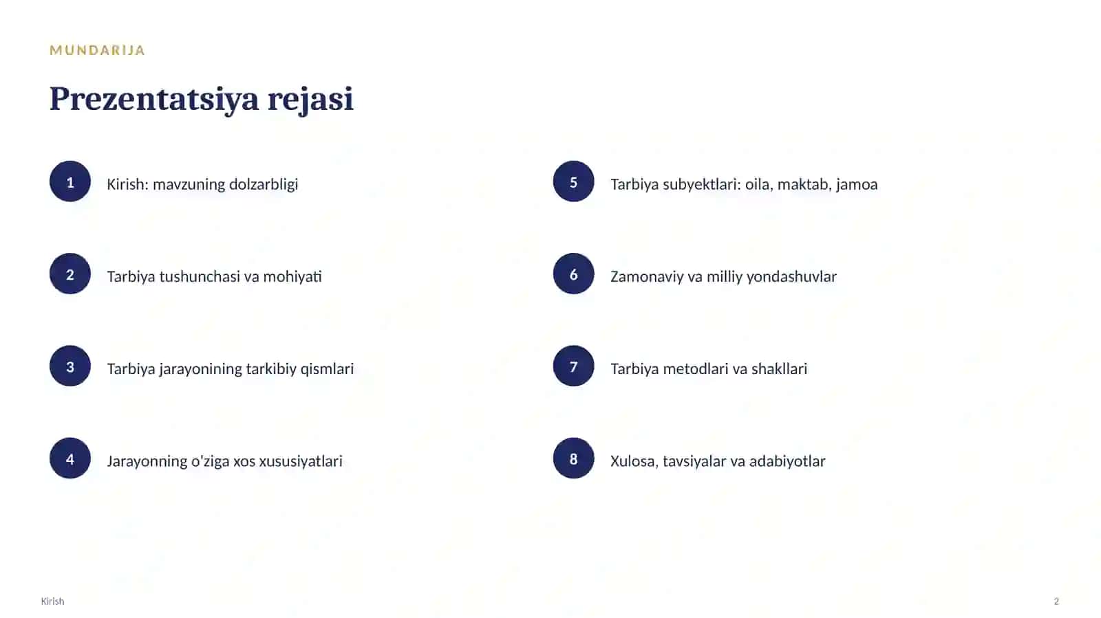 Tarbiya faoliyatini tashkil etish texnologiyasi 2