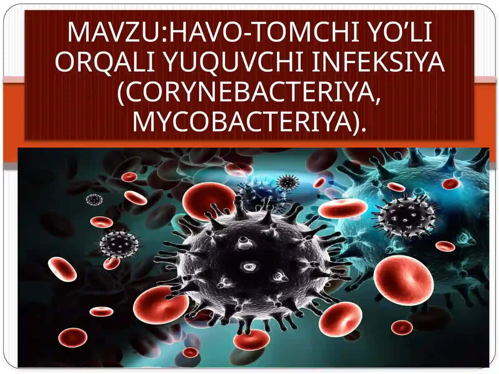 HAVO-TOMCHI YO’LI ORQALI YUQUVCHI INFEKSIYA (CORYNEBACTERIYA, MYCOBACTERIYA) 2