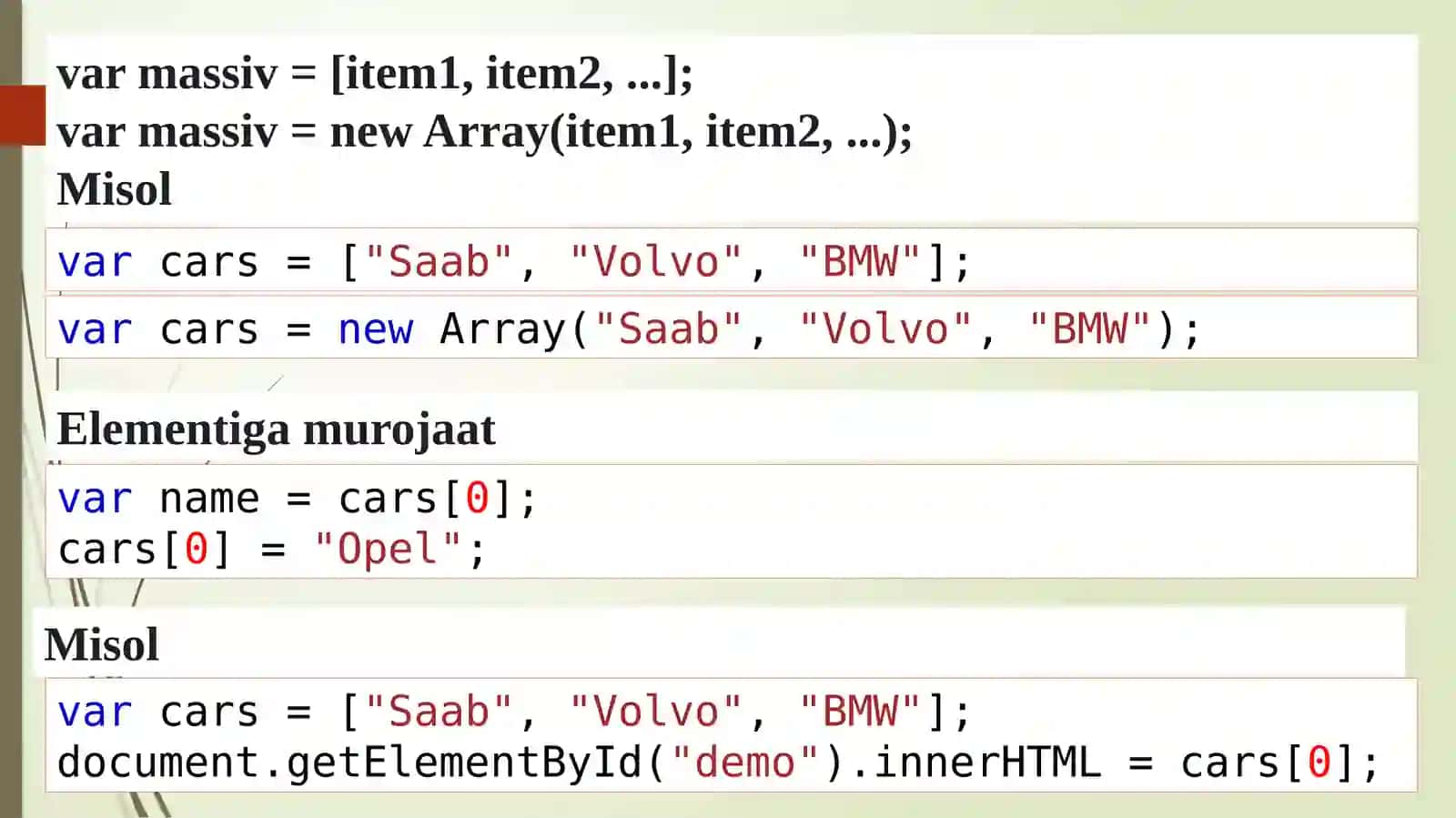 JavaScript tilida hodisalar tizimi 2