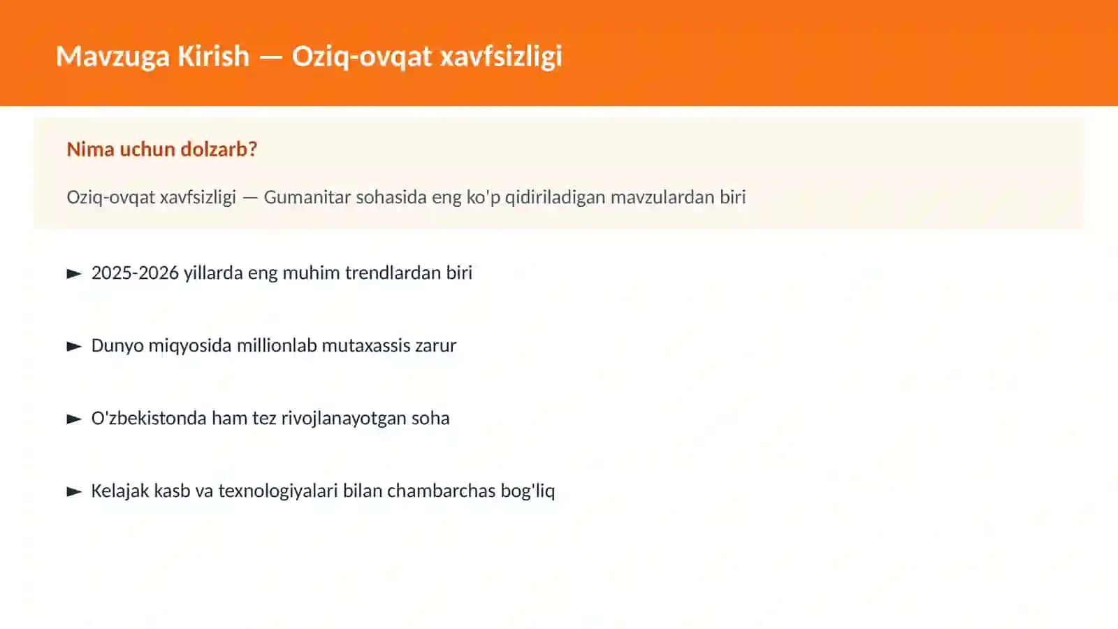 Oziq-ovqat xavfsizligi 2