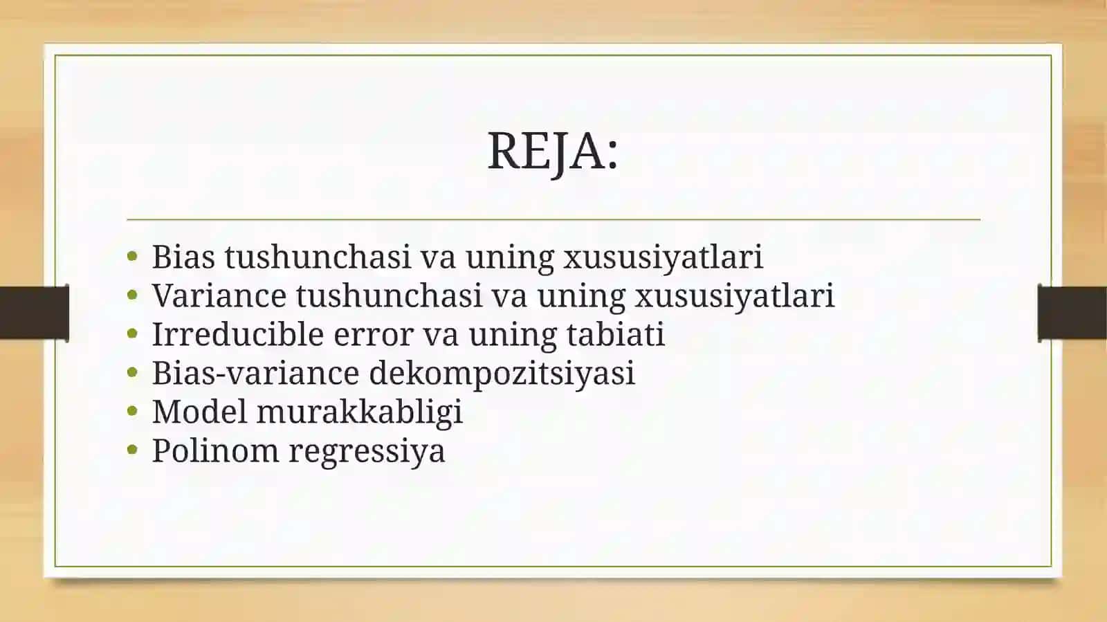 Bias-variance tradeoff tushunchasi 2