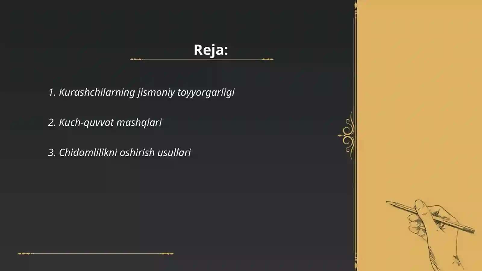 Kurashchilarning umum rivojlantiruvchi va maxsus mashqlar majmuasi 2