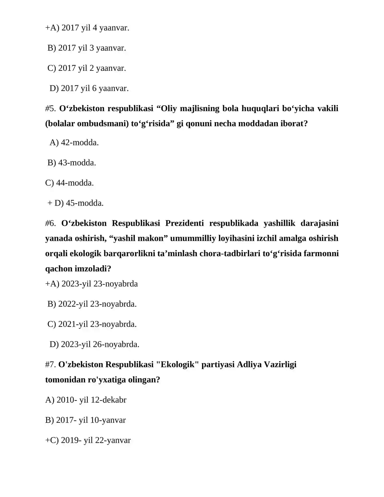 O‘qituvchilar uchun yangi testlar to‘plami 2