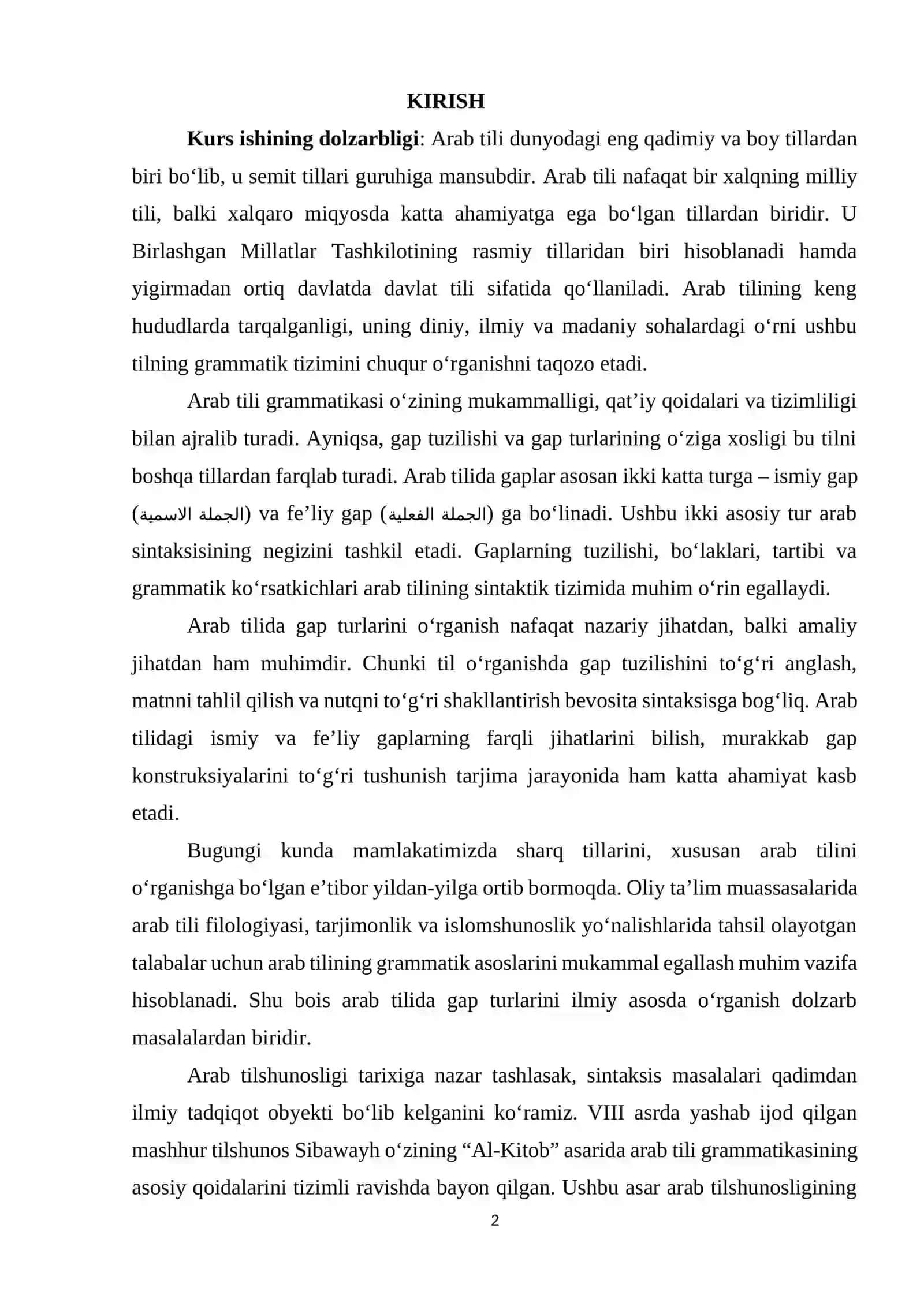 Arab Tilida Gap Turlari 2