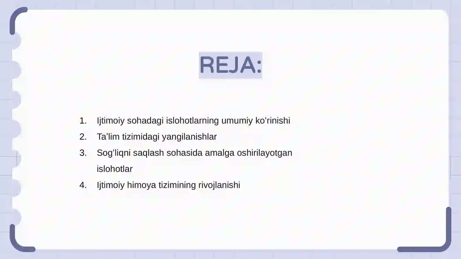 Oʻzbekistonda ijtimoiy sohada amalga oshirilayotgan oʻzgarishlar mazmun va mohiyati 2
