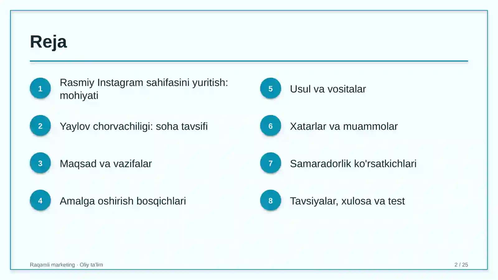 Yaylov chorvachiligida rasmiy Instagram sahifasini yuritish 2