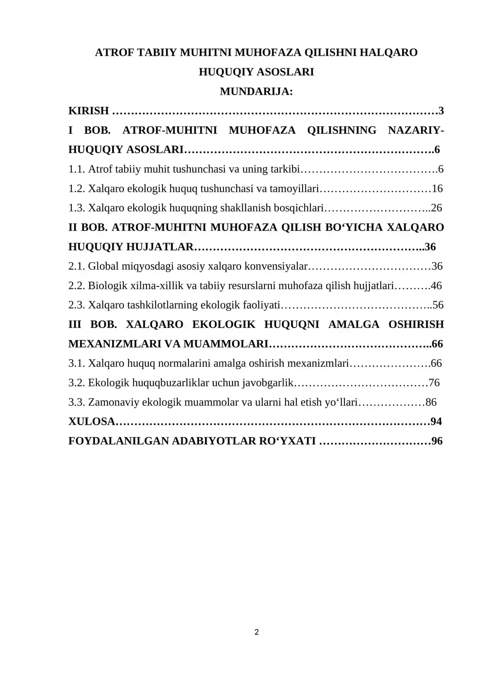 АTRОF TАBIIY MUHITNI MUHОFАZА QILISHNI HАLQАRО HUQUQIY АSОSLАRI 2