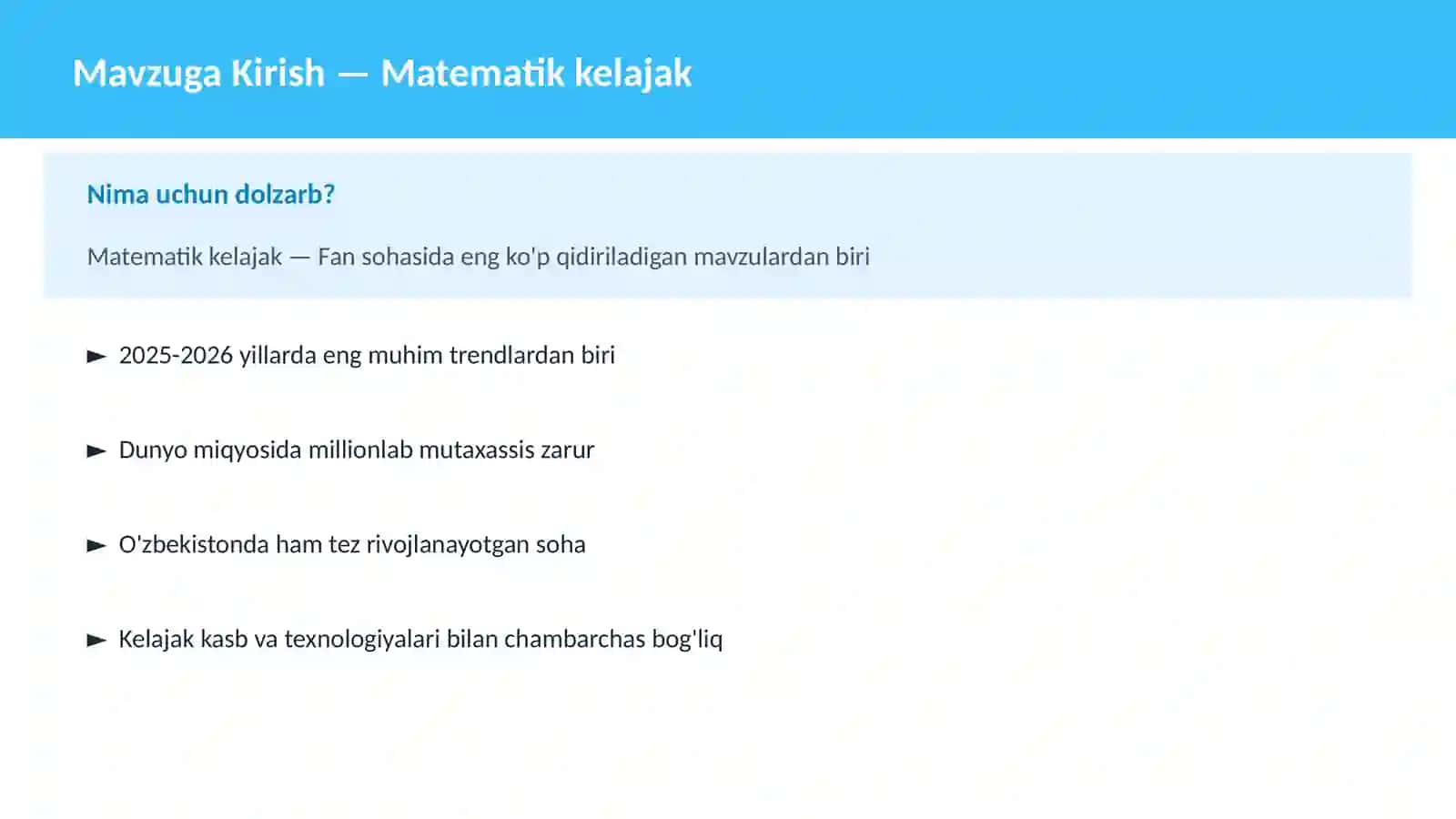 Matematik kelajak 2