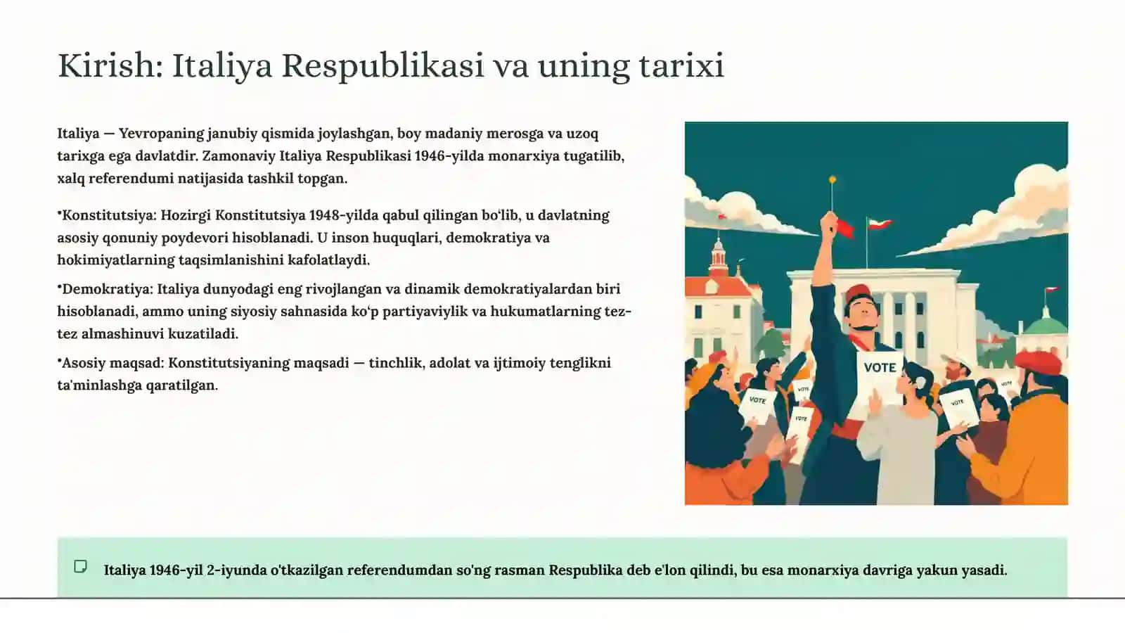 Zamonaviy Italiya davlatining siyosiy tizimi 2