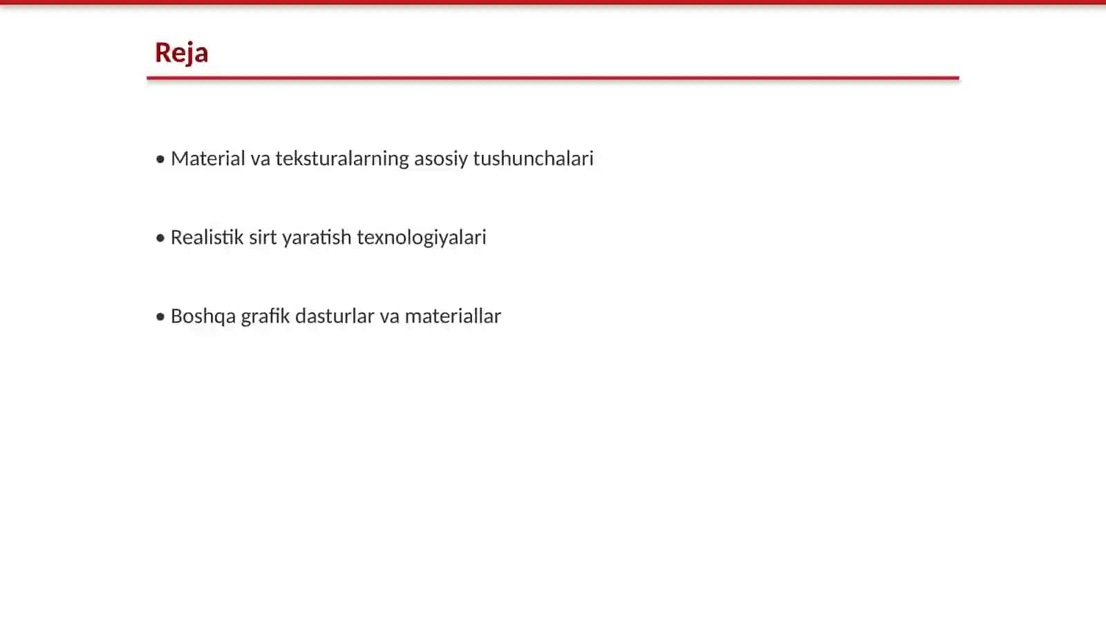 Material va teksturalar yordamida realistik sirt yaratish kampyuter grafikasi fanidan 2