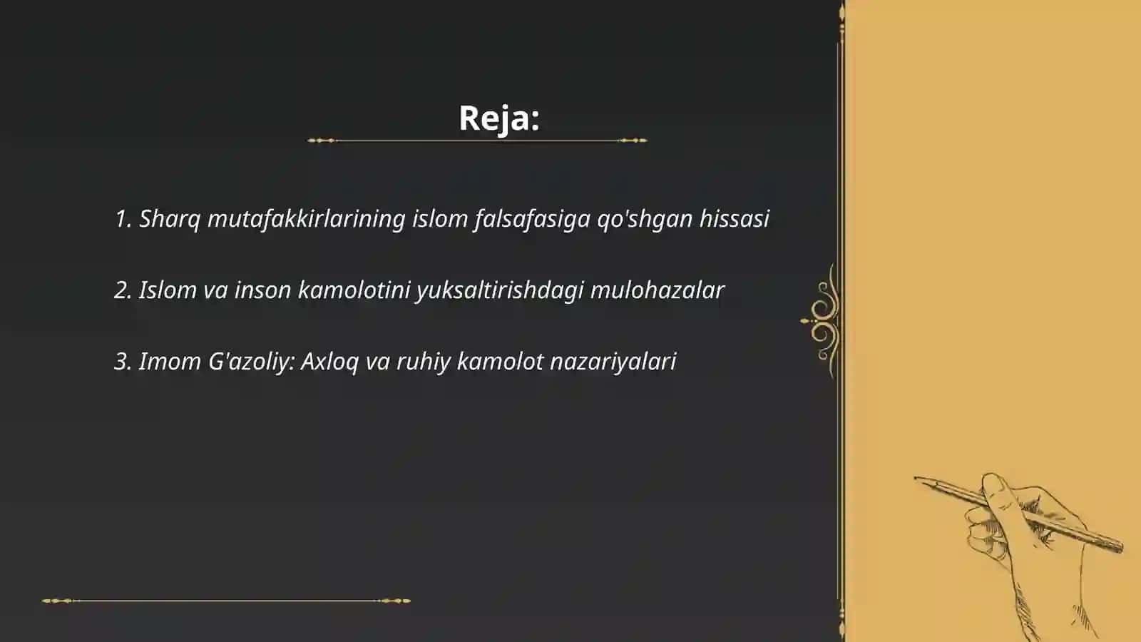 Sharq mutafakkirlarining islom dinning inson kamolotiga ta’siri haqidagi go’yalari 2
