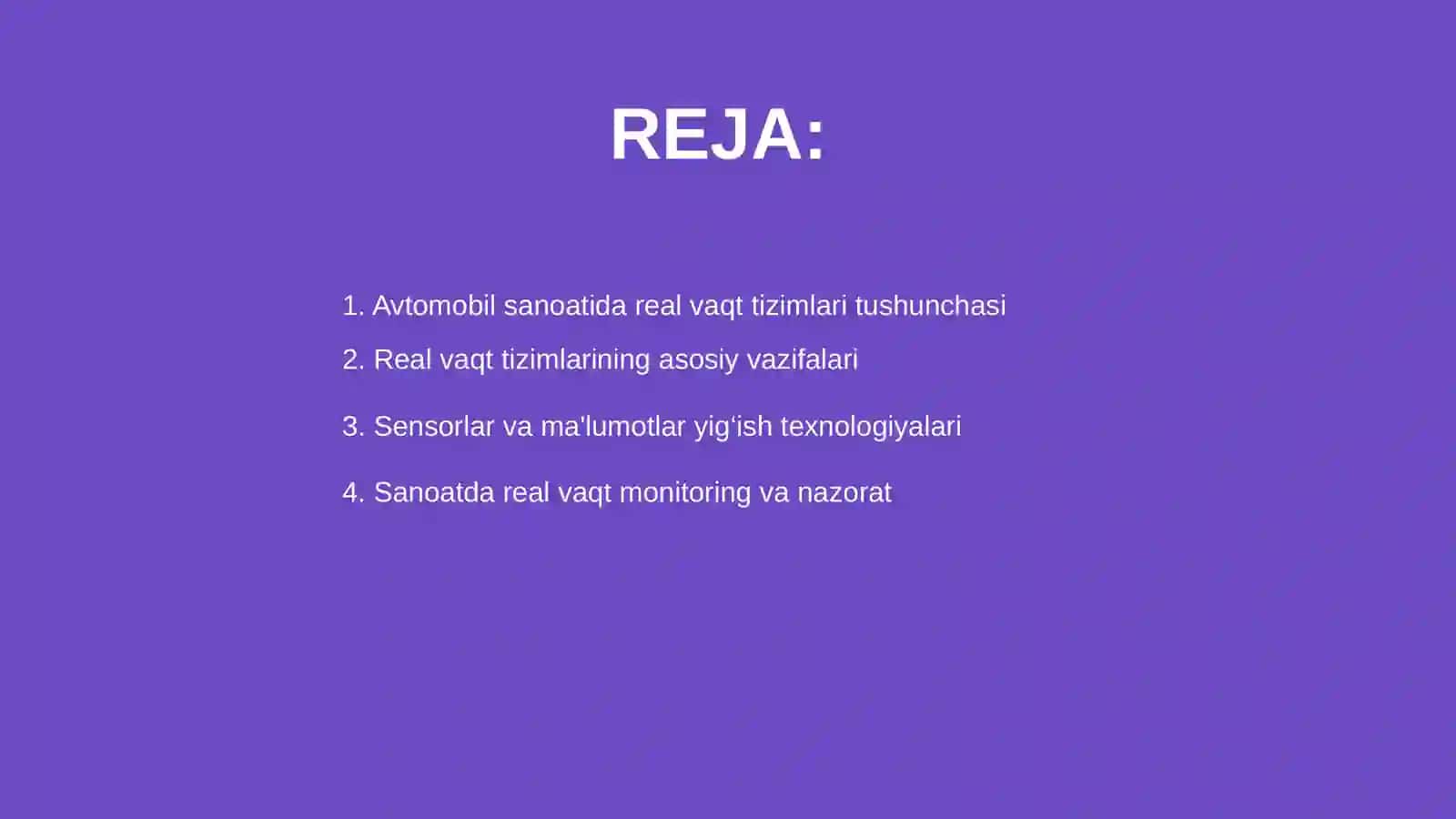 Avtomobil sanoatida real vaqt tizimlarining qo‘llanilishi 2