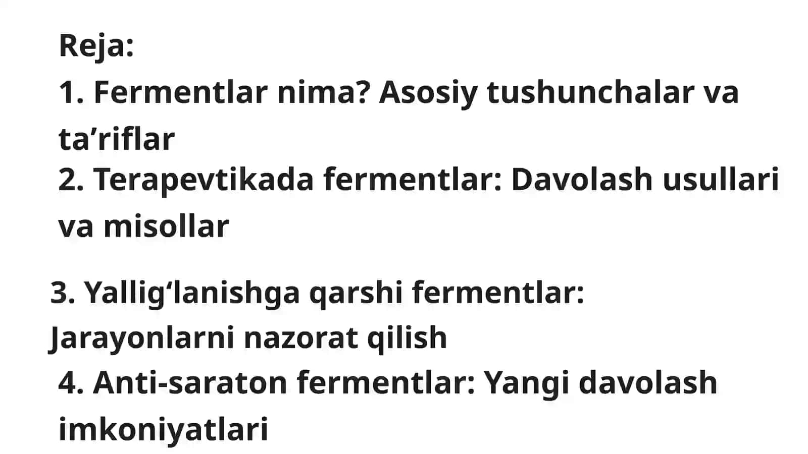 Tibbiyotda fermentlarning qo’llanilishi 2