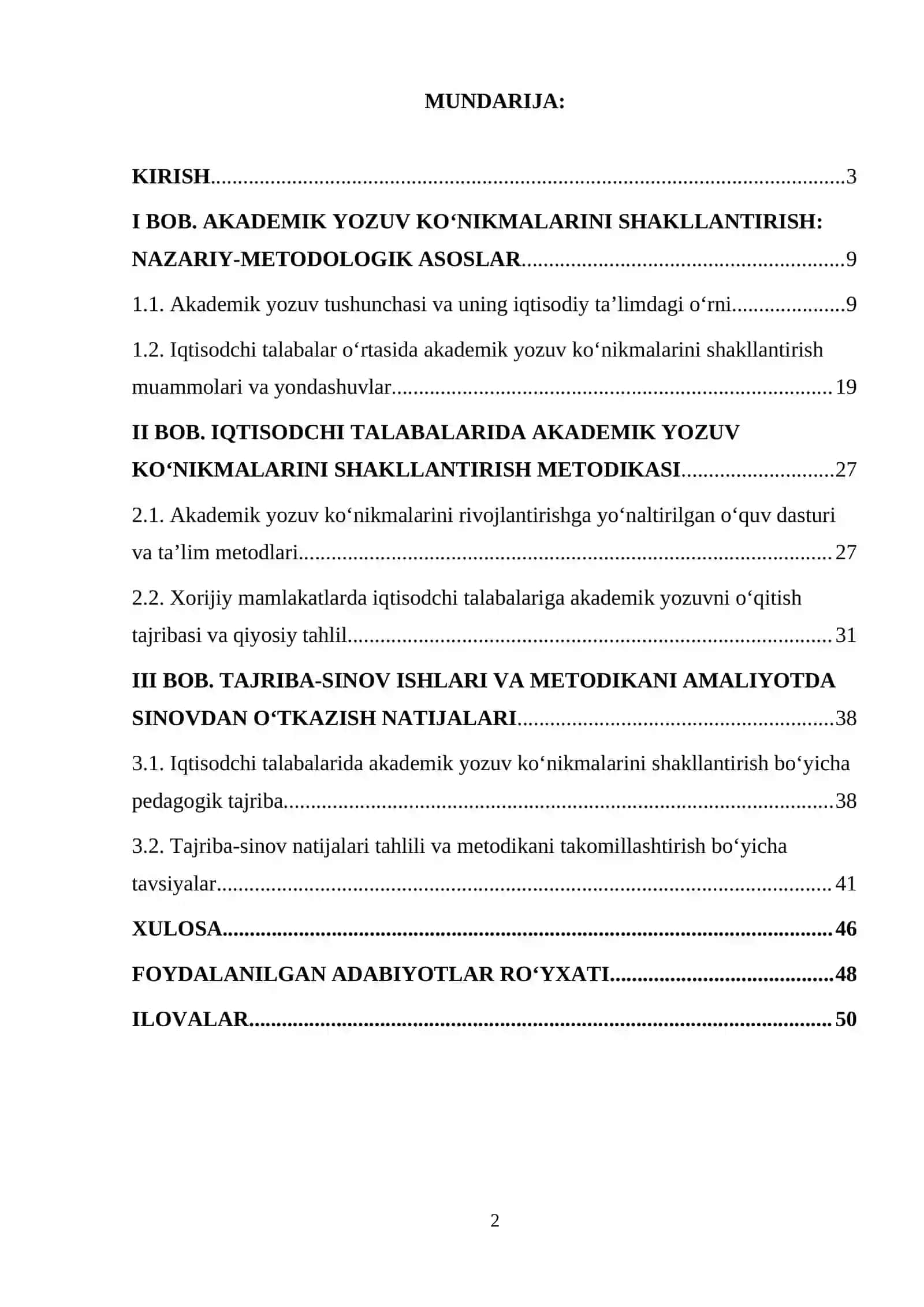 IQTISODCHI TALABALARDA AKADEMIK YOZUV KO‘NIKMALARINI SHAKLLANTIRISH METODIKASI 2