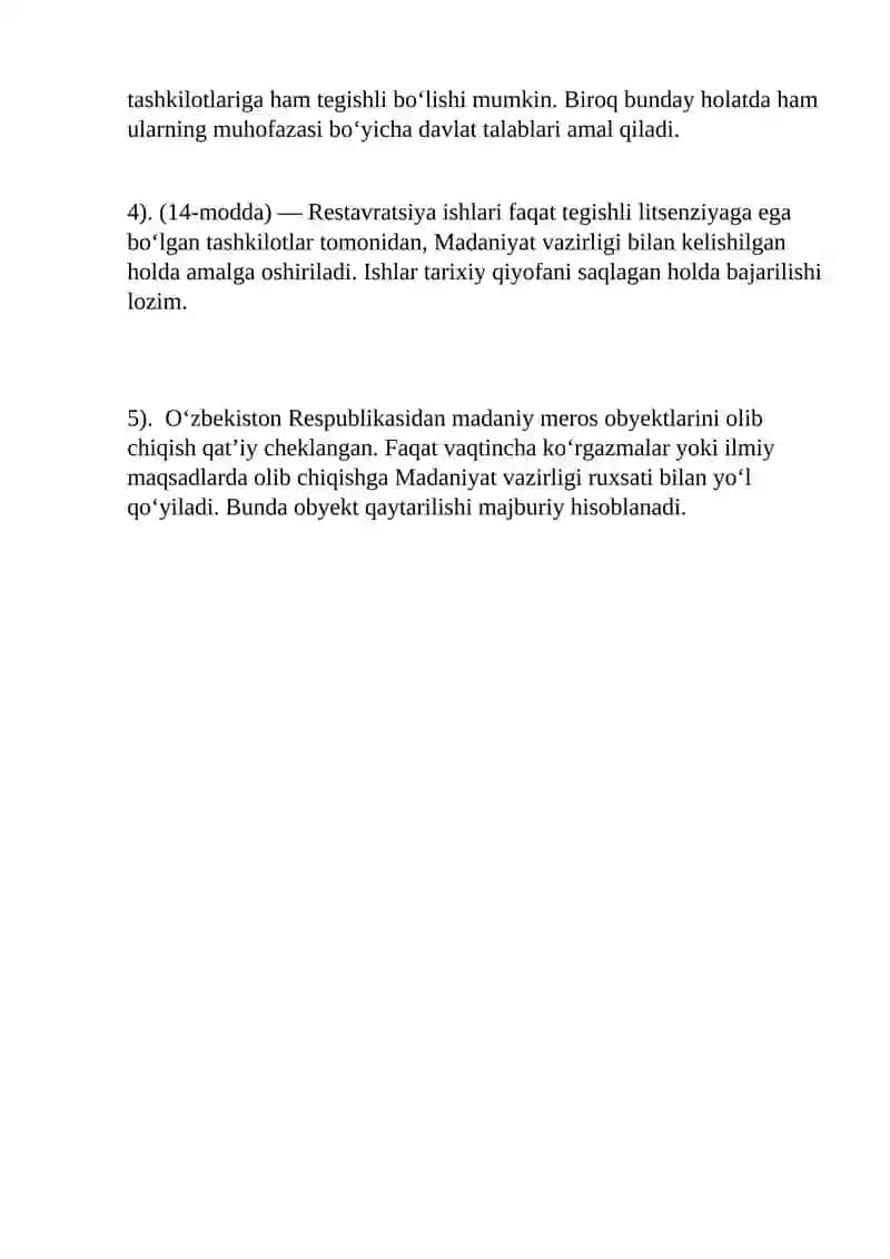 Madaniy meros obyektlarini muhofaza qilish va ulardan foydalanish toʻgʻrisida ospq 2