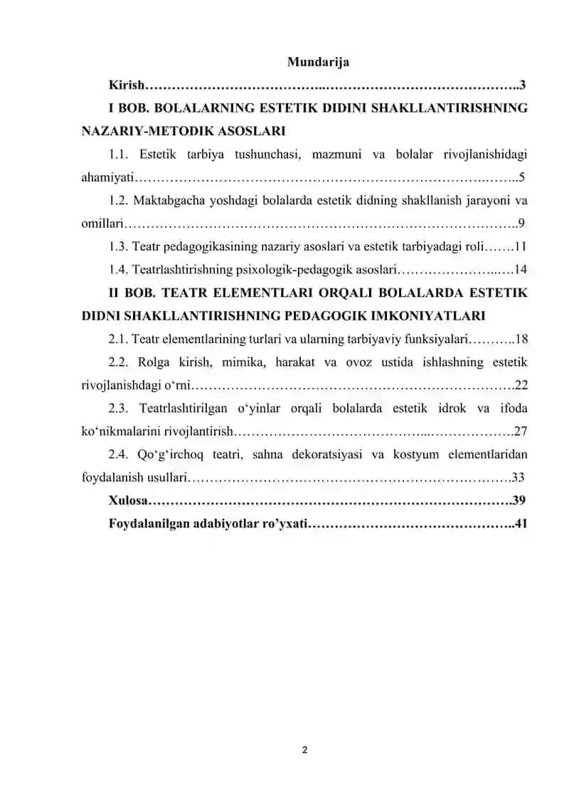 Bolalarning estetik didini shakillantirishda teatr elementlarining o'rni 2