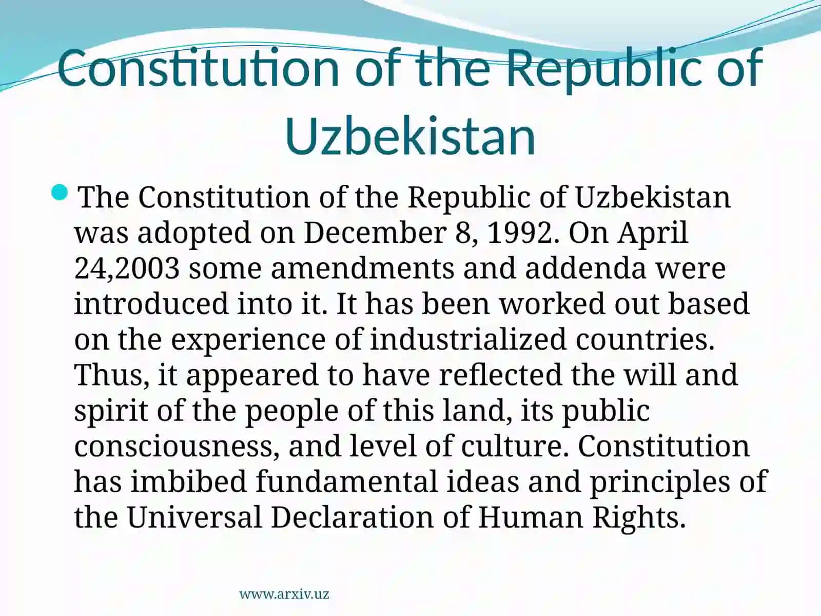 Constitution of the Republic of Uzbekistan 2